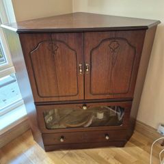 vintage mahogany corner TV unit
