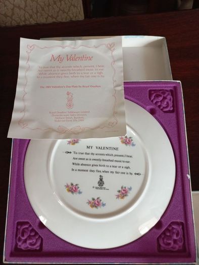 Valentines Present Vintage Royal Doulton St. Valentine Plates
