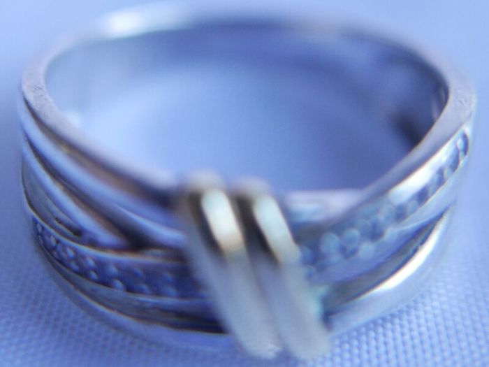 Vintage 9Ct Yellow Gold 375 and Sterling Silver 925 Ring,  Hallmarked 375 - 925  , 3,74g size N1/2