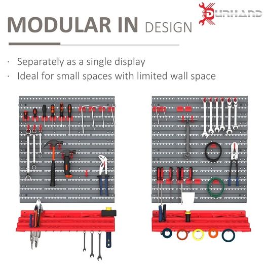 54 Pcs On-Wall Tool Equipment Holding Pegboard Home DIY Garage Organiser DIY w/ 50 Pegs 2 Shelves (FREE POSTAGE)