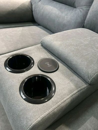 New Ashford Truffle & Grey Micro Fabric Recliner Sofa
