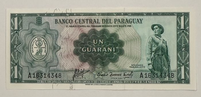 Paraguay 1 Guarani 1952 Banknote