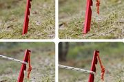 Tent pegs. Pack of 10. Red colour