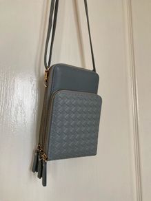 Small Light blue bag with gold trim