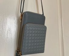 Small Light blue bag with gold trim