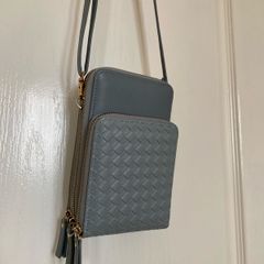 Small Light blue bag with gold trim
