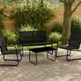 Malibu 4 Piece Garden Sofa Set with Glass Table Image 7