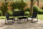 Malibu 4 Piece Garden Sofa Set with Glass Table