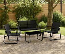 Malibu 4 Piece Garden Sofa Set with Glass Table