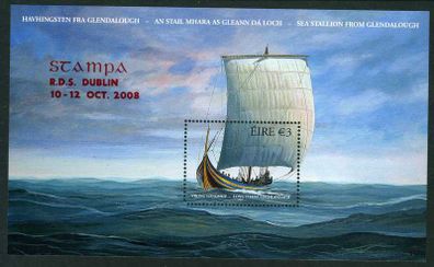 2008 Ireland Stampa Public Souvenir Viking Heritage Commemorative Stamp Miniature Sheet Overprinted for Stampa Mint Never Hinged (MNH)