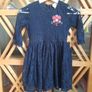 Navy girls dress with flowers 7-8 years Image 2