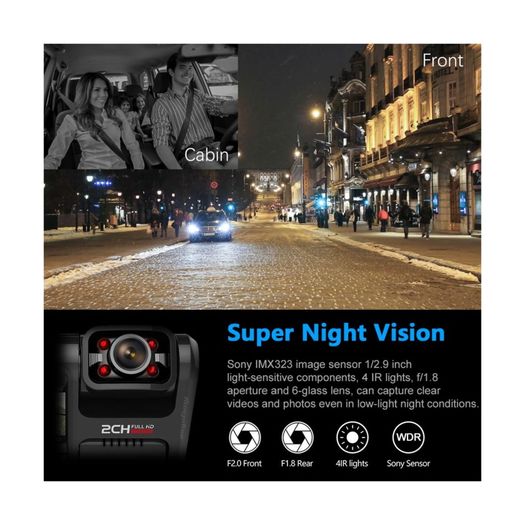 OUT OF STOCK-Car  Dash Cam  Wi-Fi Wifi 2160P 4K Dual lens (Inside+Outside) with Night vision