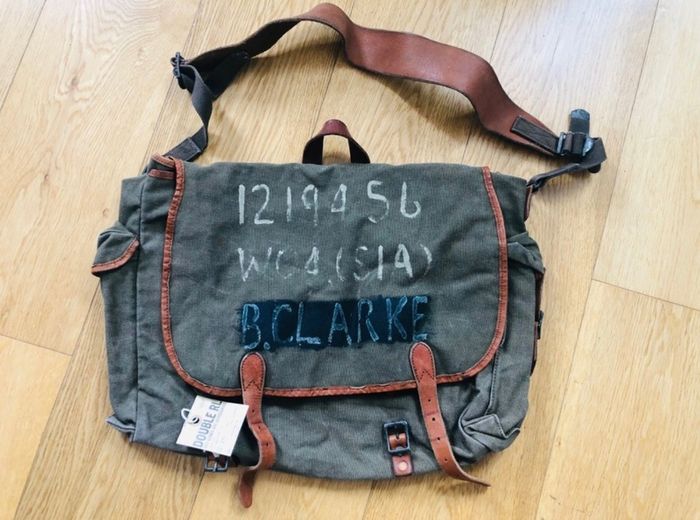 Rrl Double Ralph Lauren Army Canvas Leather Bag Rare!