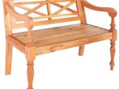 Batavia Bench 98 cm Solid Mahogany Wood Light Brown