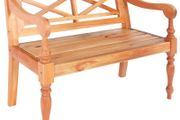 Batavia Bench 98 cm Solid Mahogany Wood Light Brown