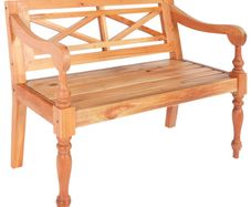 Batavia Bench 98 cm Solid Mahogany Wood Light Brown
