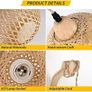 Wooden Indoor Wall Light, Vintage Wall Lamp with Plug and Switch, E27 Retro Bamboo Lantern, Rattan Bedside Lamp for Living Room, Bedroom, Stairs, Hallway (Bulb Not Included) Image 5