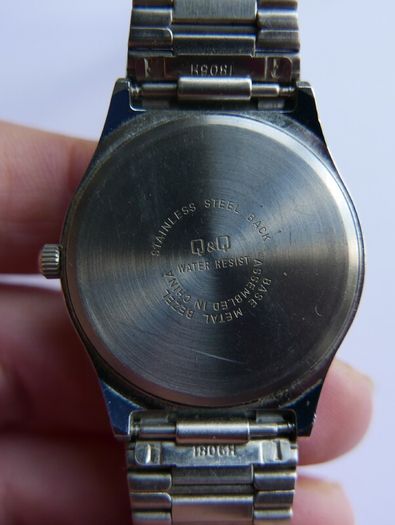 Vintage Q&Q Quartz Watch Men Silver White Day Date Analog New Battery works well