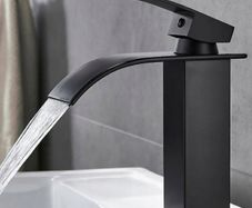 Modern Black Waterfall Basin Tap New