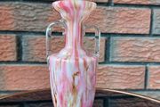 Franz Welz Bohemian Spatter Ware Art Glass Vase