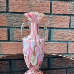 Franz Welz Bohemian Spatter Ware Art Glass Vase