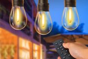 FREE EXPRESS SHIPPING 107ft Dimmable Outdoor String Lights, 32x1w Led Bulbs Remote Control Festoon Lights Outdoor,Garden Lights Mains Powered for Backyard, Fence, Pergola, Gazebo