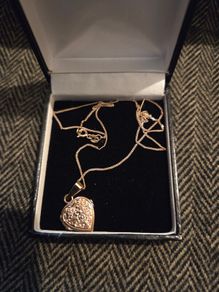 Italian 925 Sterling Silver Heart Locket Necklace with Rose Gold finish