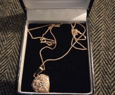 Italian 925 Sterling Silver Heart Locket Necklace with Rose Gold finish