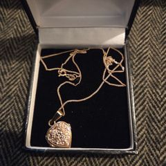 Italian 925 Sterling Silver Heart Locket Necklace with Rose Gold finish