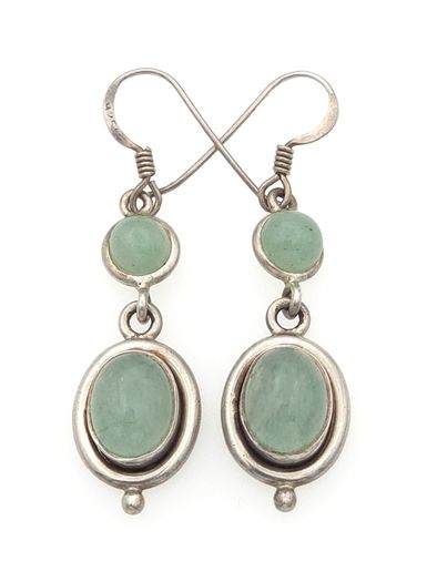 Vintage 925 Sterling Silver & Amazonite Earrings