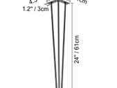 4Pcs Metal Table Legs 24 Inch 3-Rod Hairpin Furniture Legs DIY Home Bench Dining Desk End Coffee Table Feet Accessories