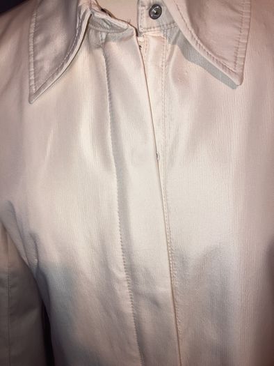 Pepper Corn Zip Up Cream Coat - Fully lined - Size M