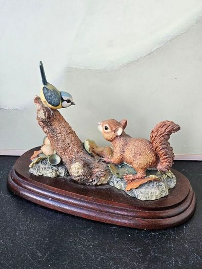Border Fine Arts "Baby Squirrel and Blue Tit" Figurine