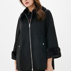 Black Faux Suede Coat