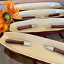 Vintage Stylish Brown Ceramic or Stoneware Corn on the cob Serving Dish Made in Taiwan 1960s 1970s 8 Holders Image 6