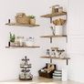 NEW SALE | Shelves Wood Wall Mounted Shelf, Rustic Shelves Set of 5 Light brown Image 2