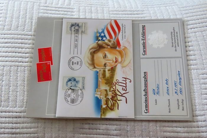 Princess Grace Kelly First day cover | Rare USA Monaco Joint stamp issue 1993