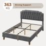 Double Upholstered Velvet Bed Frame with with Diamond Button Image 7