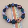 Vintage Venetian Style Chevron & Mix Glass Beads Bracelet Image 5