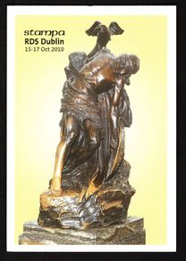 2010 Ireland Stampa Exhibition Card Showing Cuchulain statute (Oliver Sheppard RHA 1865-1941) on Front.