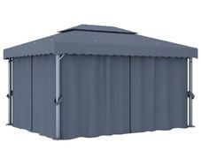 Gazebo with Curtain 4x3 m Anthracite Aluminium