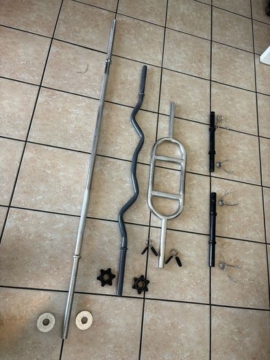 Full Weightlifting Bars Collection, Hammer Tricep, Ez Curl Bar, Barbell And Dumbbells!