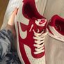 Nike court vision low white and red trainers Image 3