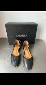 Black leather shoes sandals