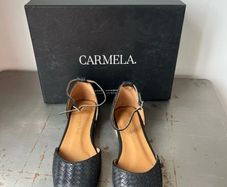 Black leather shoes sandals