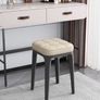 Set of 2, Upholstered Kitchen Chairs, Vanity Stools, Synthetic Leather with Stitching, Mid-Century Modern, 19-Inch Tall, Easy Assembly Image 3