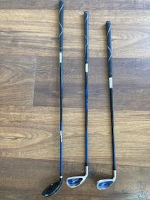 3 Junior left handed golf clubs (7-9 yrs)