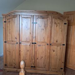 Mexican pine 4 door wardrobe