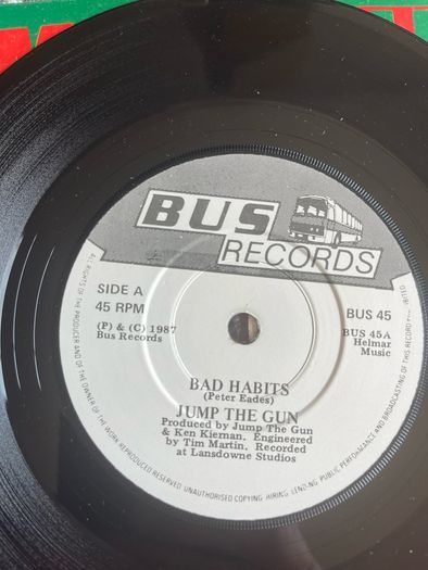Jump the gun Bad habits picture sleeve vinyl record single in vg+ condition