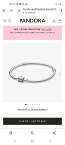 Pandora charm bracelet 17cm